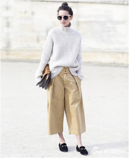这样穿白毛衣 再白也不显胖|白毛衣|阔腿裤|高筒