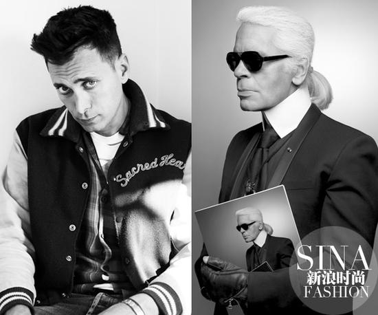 Hedi-Slimane与Karl-Lagerfeld