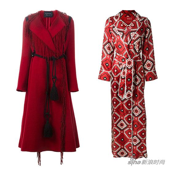 LanvinLanvin 流蘇腰帶大衣;For Restless Sleepers 印花睡袍