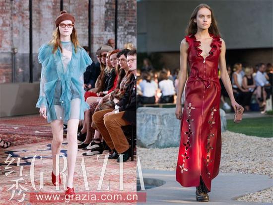 左：Gucci 2016早春系列 右：Louis Vuitton 2016早春系列
