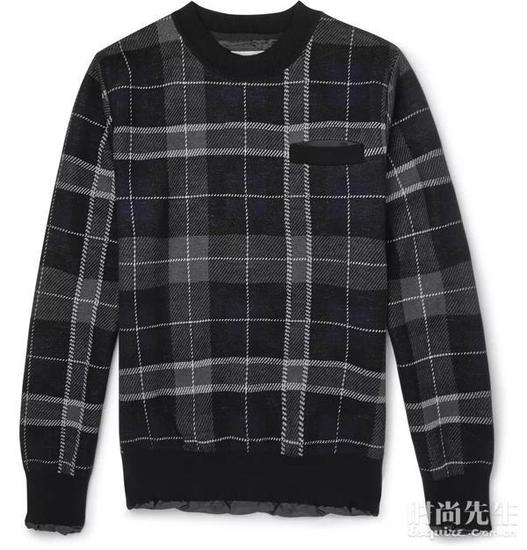 Sacai Checked Wool-BlendSweater