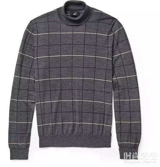 Dunhill - Windowpane CheckWool Rollneck Sweater