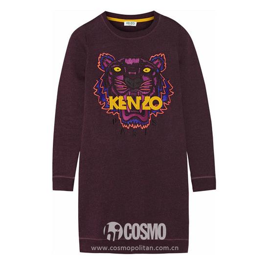 KENZO Tiger 刺绣纯棉卫衣式迷你连衣裙 $ 400