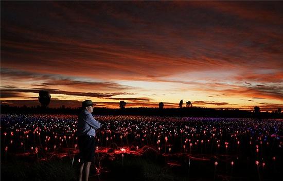 5000多盏磨砂玻璃灯彻底改变了澳大利亚内陆艾尔斯岩的风貌