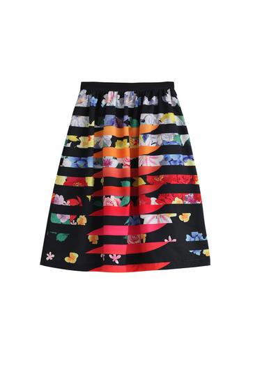 SKTW453 optical art print skirt