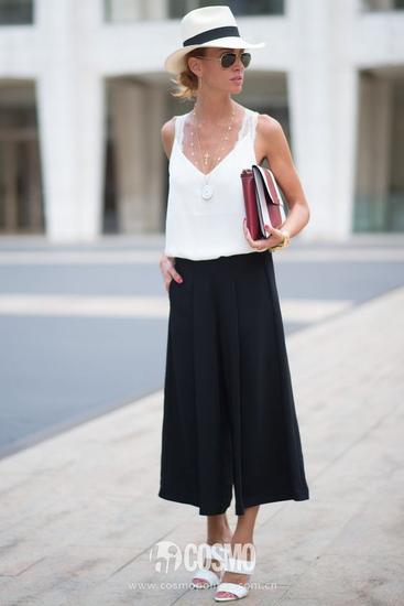 背心+九分阔腿裤
