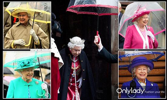 雨伞和衣服颜色一致