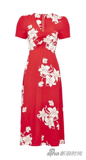 红色印花连衣裙 ARCHIVE BY ALEXA AT M&S 零售价499元