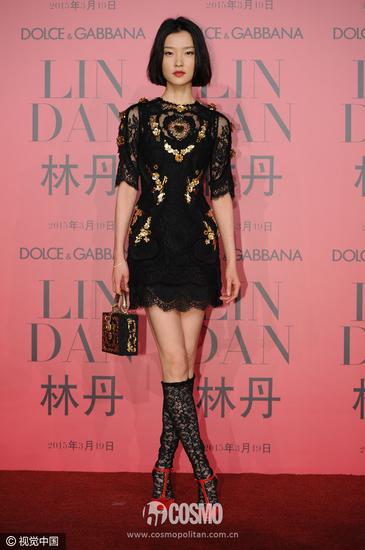 Dolce & Gabbana黑色蕾丝心形金属装饰礼服