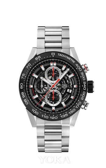 TAG Heuer泰格豪雅卡莱拉HEUER-01计时码表,售价39450元。