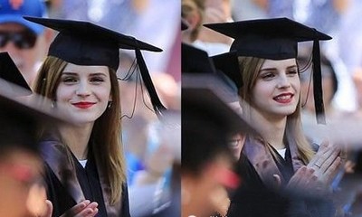 布朗大学毕业典礼，艾玛身穿学士服