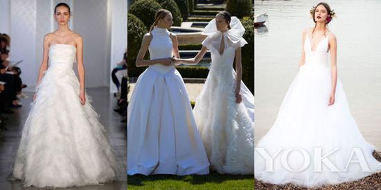 Oscar de la Renta Bridal Spring 2017; Vera Wang Bride Spring 2017; Costarellos Spring 2017