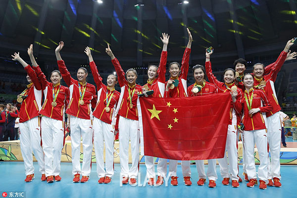 中国女排取得冠军