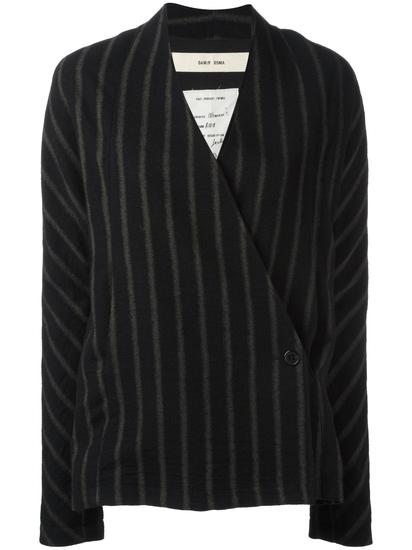 　 Past.Present.Future Collection Coal Striped Jacket at Farfetch