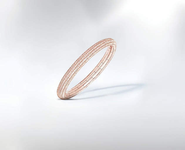 赠送手镯-NIRAV MODI  Classic Embrace Bangle in Pink Gold with Baby Pink Diamonds-