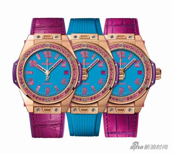 HUBLOT宇舶表Big Bang“一键式”波普艺术腕表_王金幽蓝组合图