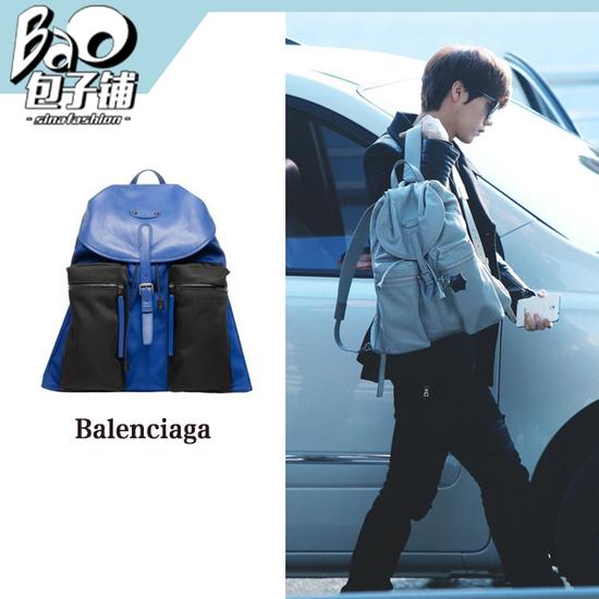 鹿晗背Balenciaga双肩包