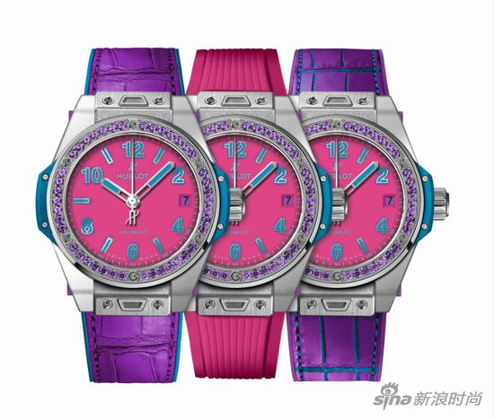 HUBLOT宇舶表Big Bang“一键式”波普艺术腕表_精钢玫瑰组合图