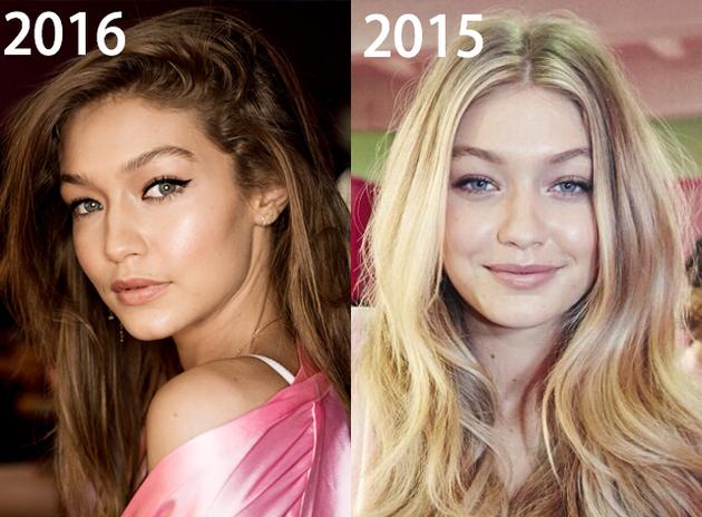 Gigi Hadid维秘秀场后台2016vs2015对比图