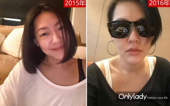 小S穿黑色宽松T+白色吊带