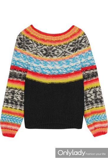 杂色图案针织毛衣