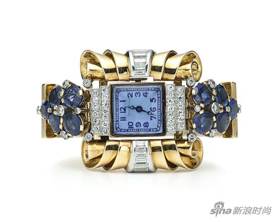 1939年,蒂芙尼为纽约世界博览会打造的鸡尾酒腕表,与当场最璀璨的钻石争奇斗艳