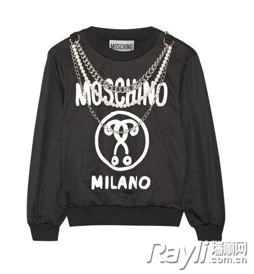 MOSCHINO 带缀饰印花平纹针织卫衣