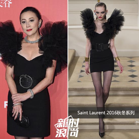 刘嘉玲穿Saint Laurent 2016秋冬系列