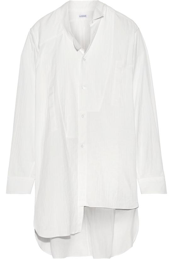 Loewe 不对称纯棉薄纱大廓形衬衫 约¥9320