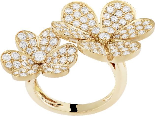 Van Cleef & Arpels梵克雅宝Frivole系列Between the Finger Ring指间戒
黃K金、钻石