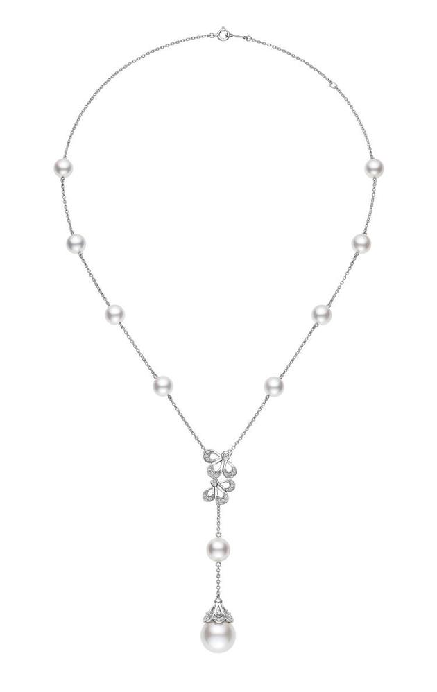 18K白金Akoya珍珠、白南洋珍珠吊链配钻石  RMB 83,500