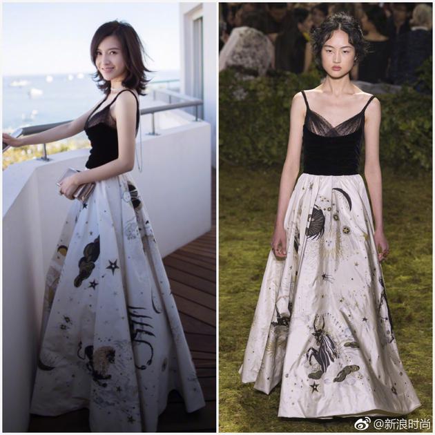 杨子姗穿深v礼服亮相戛纳 清新女神也能很性感【图】