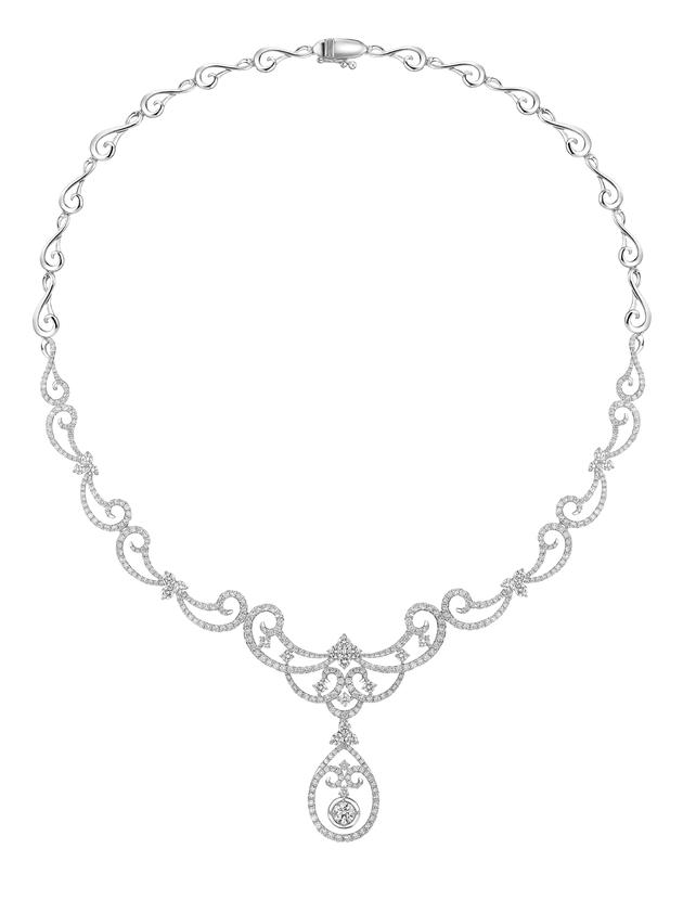 18K金(白色)钻石项链
