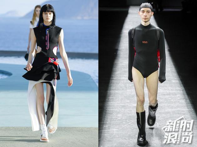 左:Louis Vuitton Resort 2017 右:Hood By Air Fall 2016