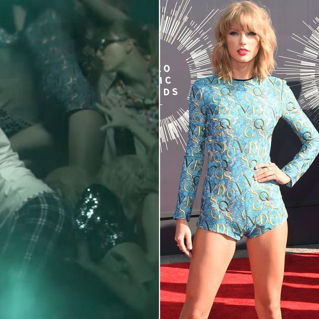 左：新MV造型；右：2014 VMA颁奖礼红毯造型
