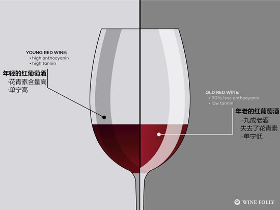 老酒与新酒的不同体格，决定了它们醒酒方式的不同 图片来源：winefolly.com