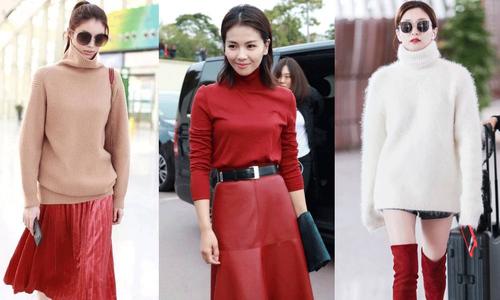 管你脸大脖子粗，高领毛衣这么搭准对路！