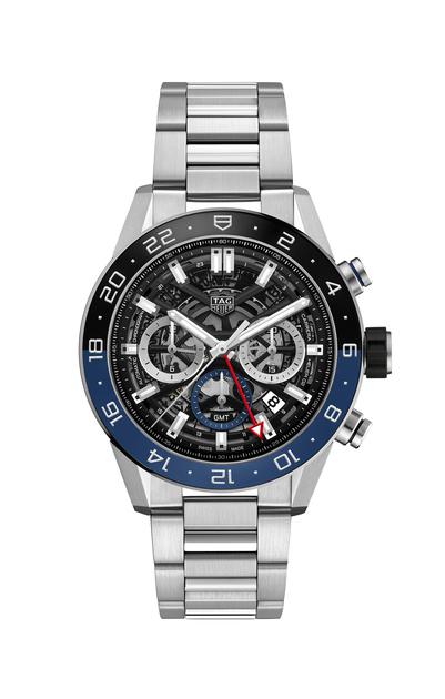 TAG Heuer泰格豪雅Carrera（卡莱拉系列）GMT计时码表-精钢表链款