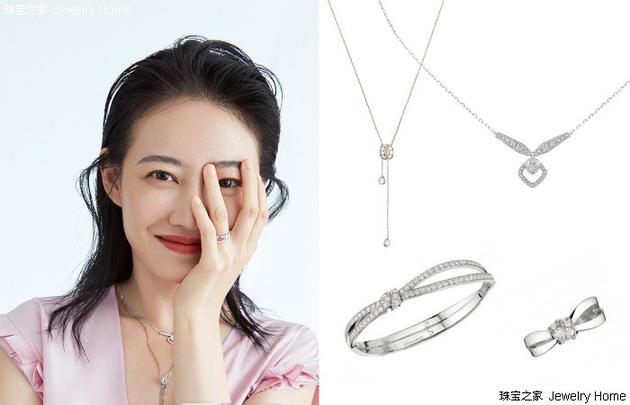 谭卓佩戴CHAUMET Joséphine “Éclat Floral“约瑟芬皇后繁花•辉映项链、LIENS SÉDUCTION 结·缘戒指、手镯