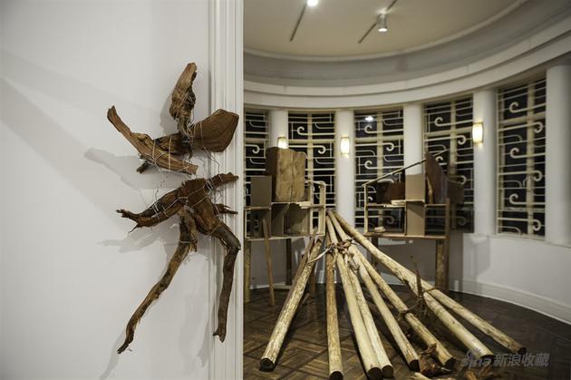 颍水流芳,木材、铁丝、石头,尺寸可变,2014-2015