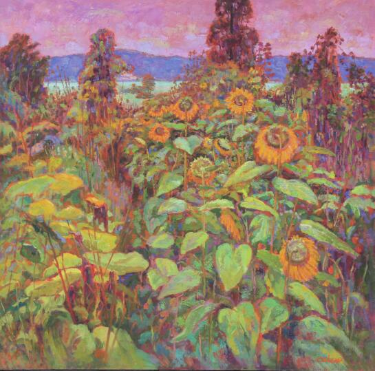 蔡志蔚《秋之葵》布面油画 150x150cm 2016