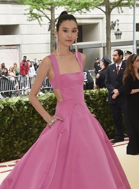 中国超模奚梦瑶在Met Gala（纽约大都会艺术博物馆慈善舞会）