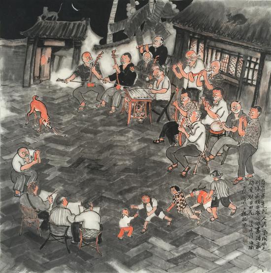 《南国声色图》68×68cm