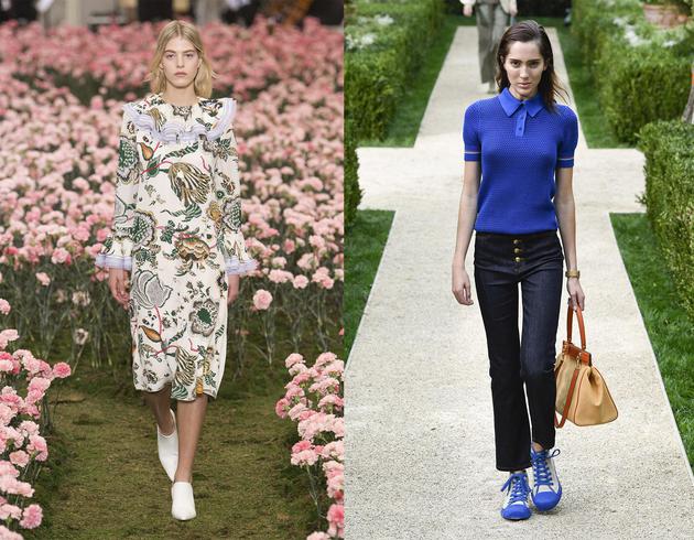 左:Tory Burch2018秋冬发布会 右:Tory Burch2019春夏发布会