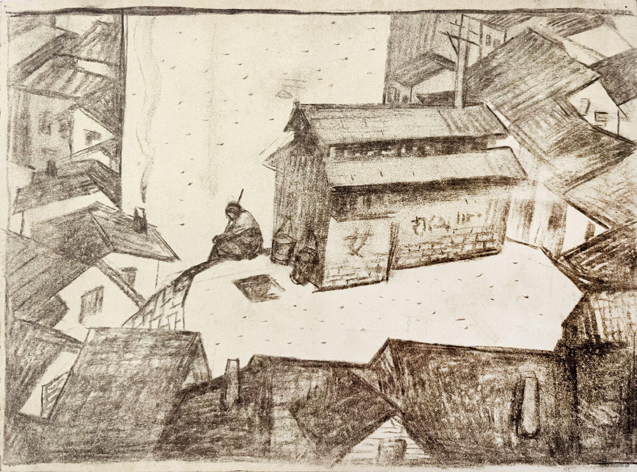 《父亲》系列手稿，纸本素描，22 × 30 cm，1979