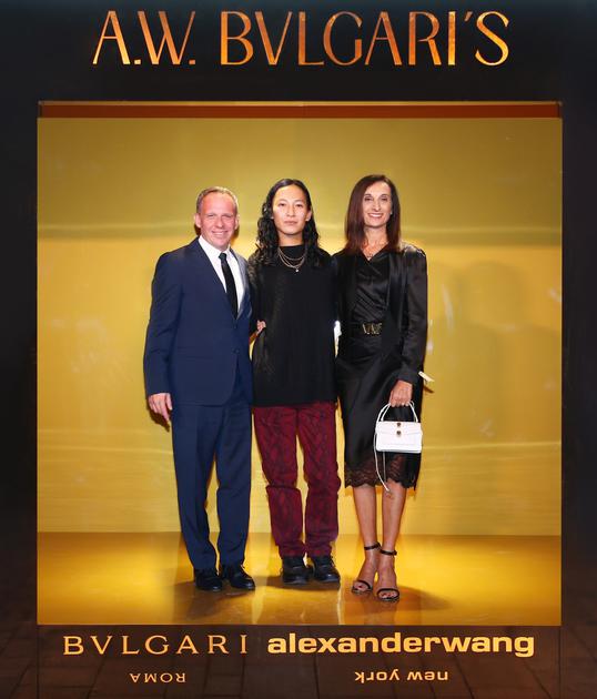 　　Mireia Lopez Montoya&Kolia Neveux&Alexander Wang出席BVLGARI X alexanderwang联名作品发布派对