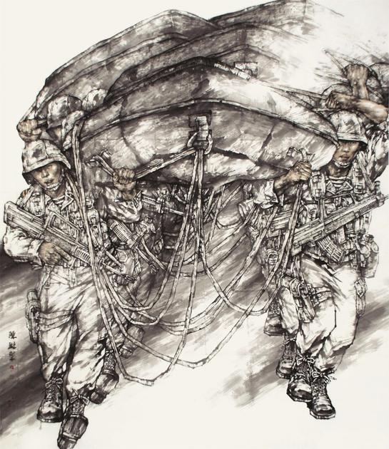 《厉兵秣马》 230×220cm 2009年