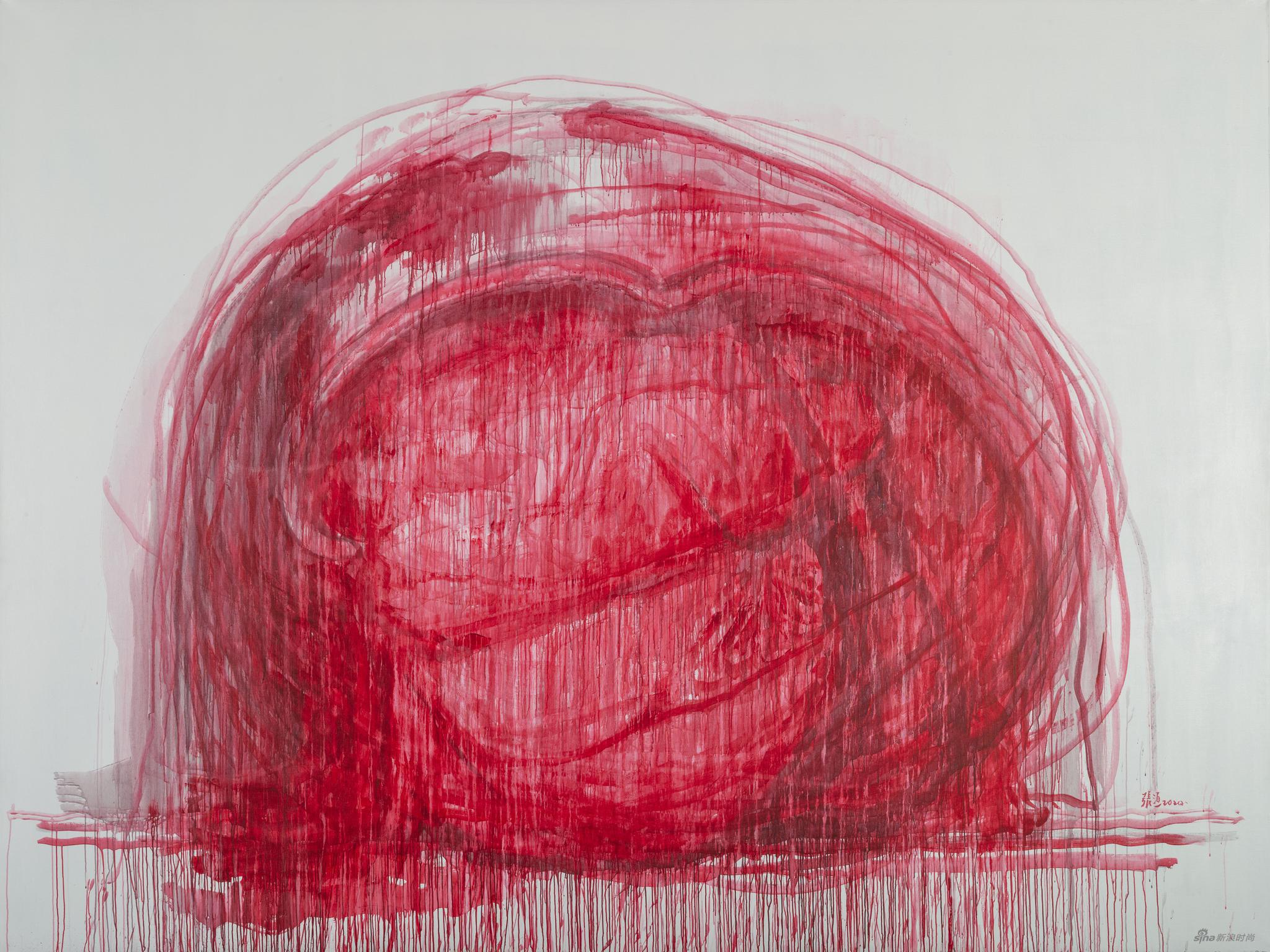 张洹， b.1965， Love No.2， 2020， Arcylic on Linen， 300 x 400 x 5 cm