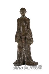 　　半裸的日本女人，让·莱利斯，青铜雕塑，56×26.5×21cm，2002年