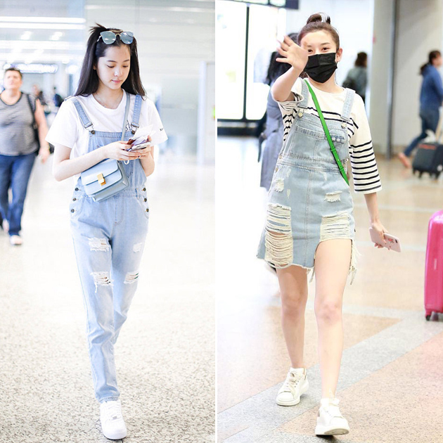 宋祖儿欧阳娜娜隔空比美 谁才是“背带裤”一姐